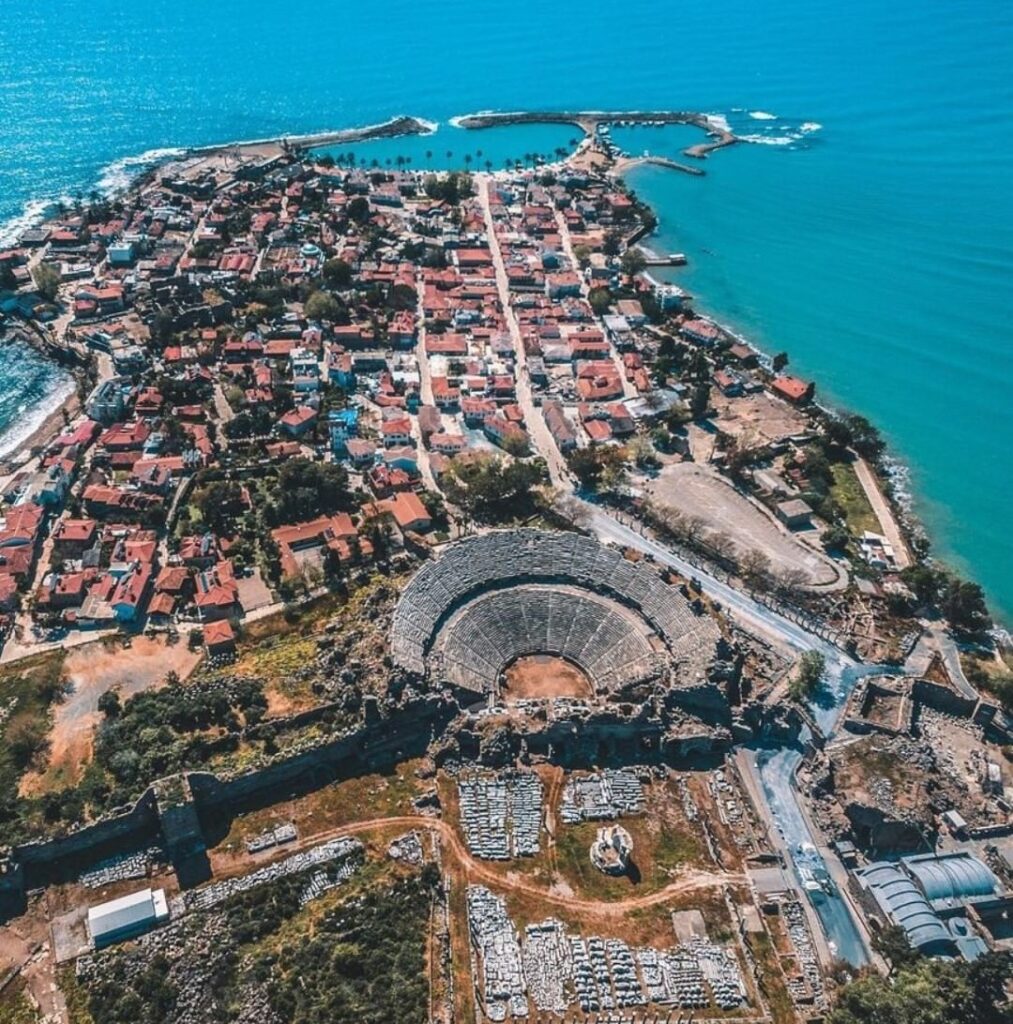 side ancient city drone photo 1 bodrum Side Ancient City - Antalya